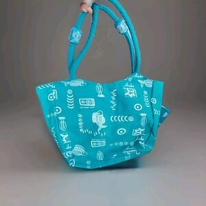Tote Bag Canvas Blue Aruba Large